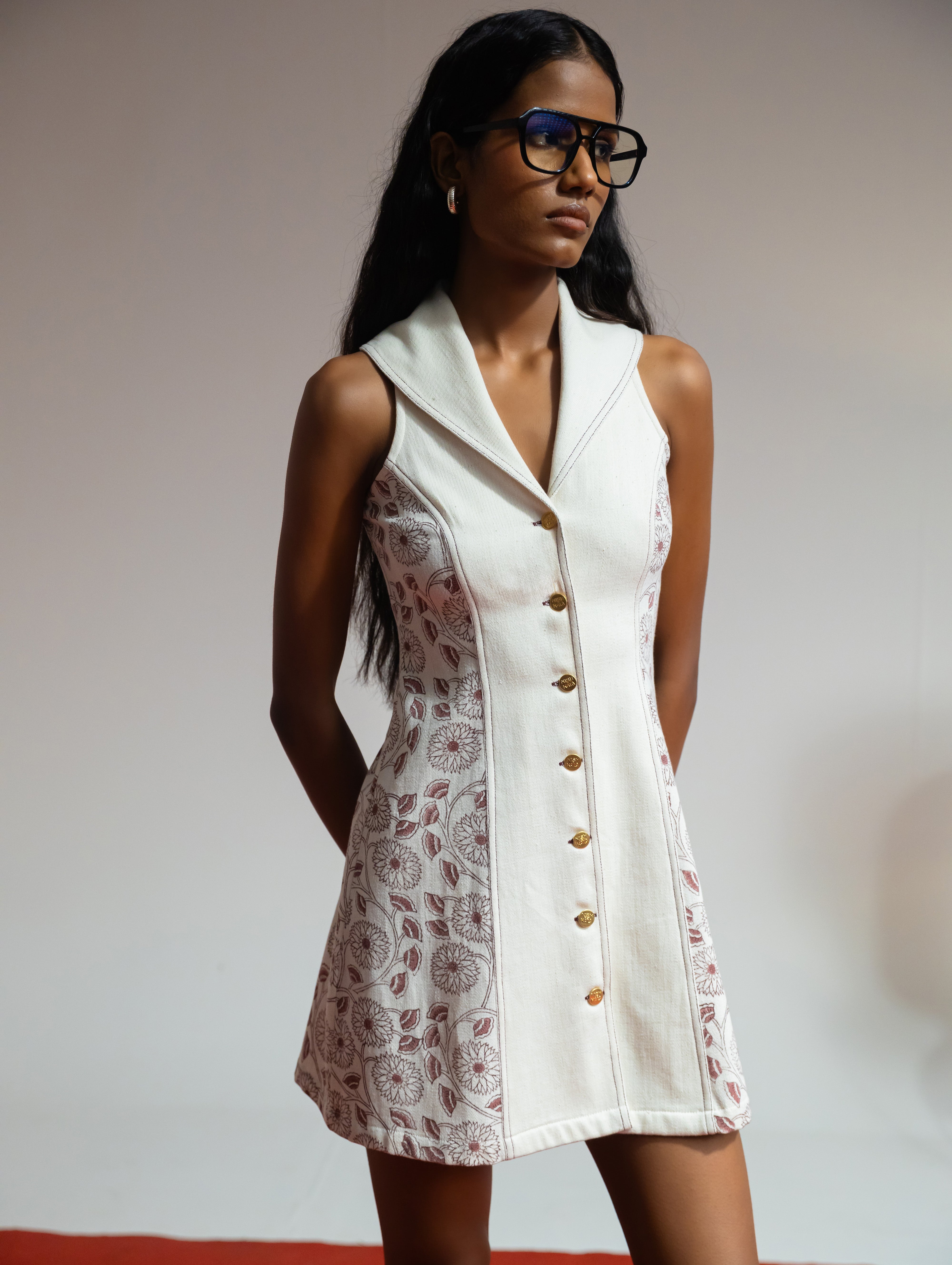 Bagru Denim Dress